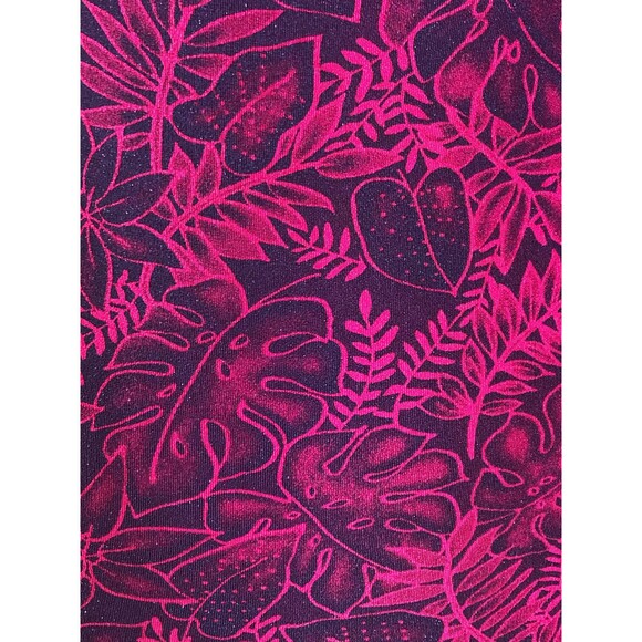 NWT. Y2K FINESSE U.S.A. MONSTERA Print Glitter Dress W/Lettuce Trim & Hem. S-M - Picture 9 of 10